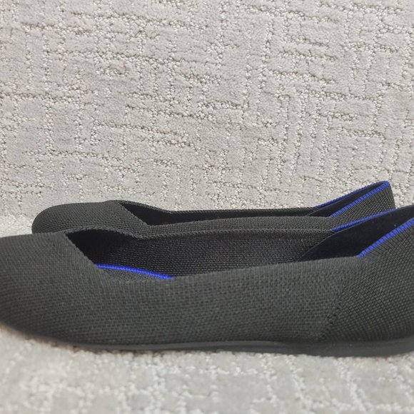 ROTHY’S Women's Size 8.5, 10.5 Black Solid Classic Round Toe Slip On Flat - Picture 5 of 12